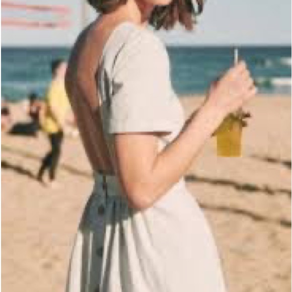 Sezane Odalie button back blue and white striped dress. EUC. Size 38 (6) - Picture 6 of 6